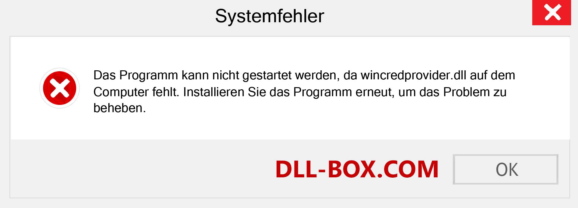 wincredprovider.dll-Datei fehlt?. Download für Windows 7, 8, 10 - Fix wincredprovider dll Missing Error unter Windows, Fotos, Bildern